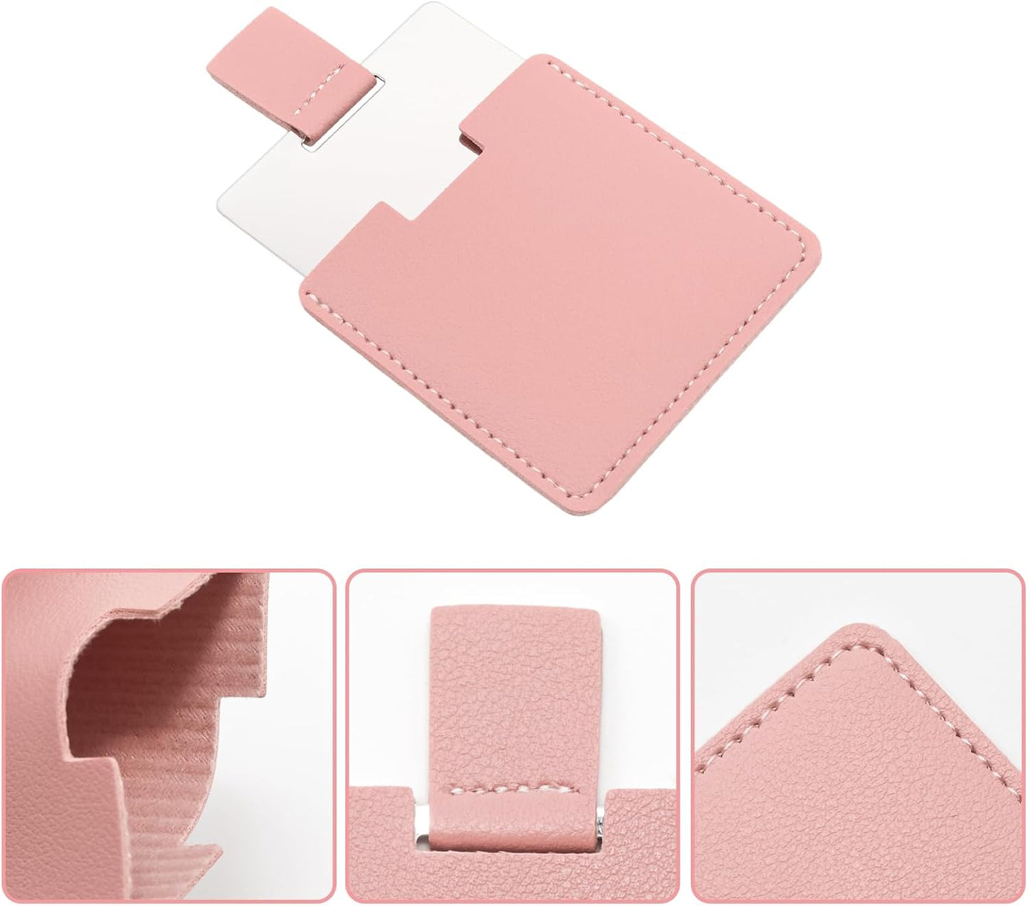 Compact Travel Mirror Set - 3 PCS Mini Handheld Mirrors with PU Leather Case | Macaron Colors for Makeup & Gifts