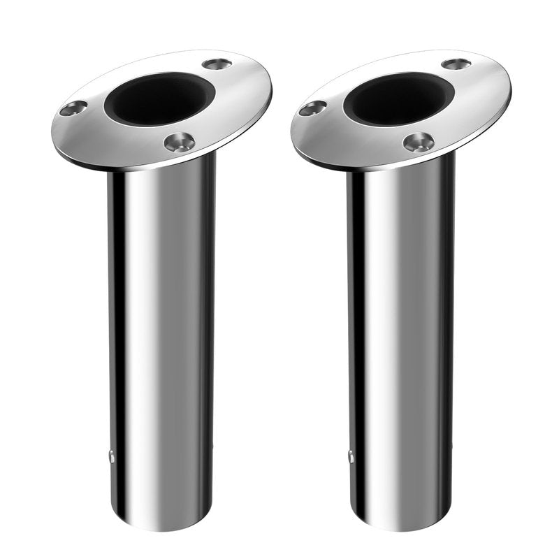 15 Degree Fishing Rod Holder 2 Pack, 316 Stainless Steel Rod Holders for Fishing Boat, Flush Mount, Heavy Duty