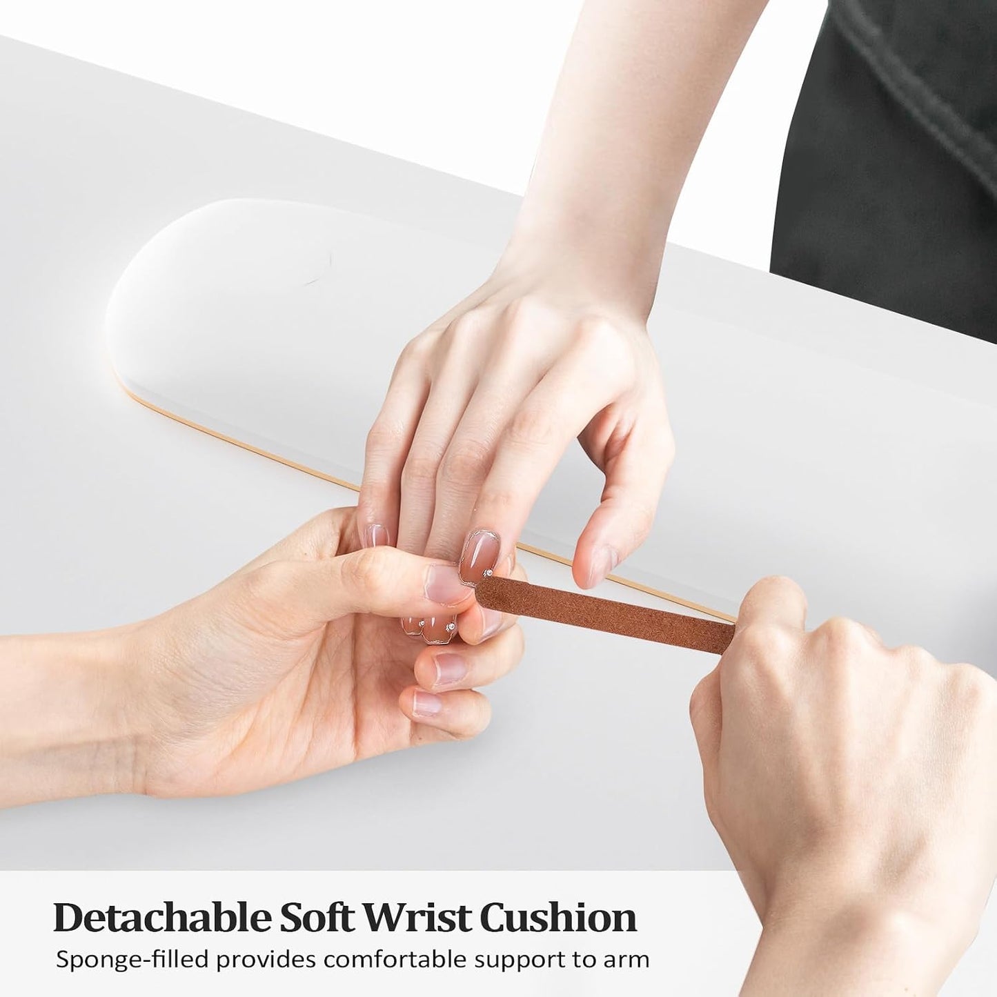 Manicure Table - Professional Nail Desk with Cabinet, Drawers & Wheels | White Spa Salon Workstation