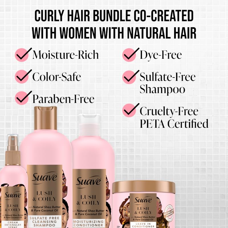 Suave Professional Natural Hair Detangler Spray 10 oz - Moisturizing Curl & Coil Care