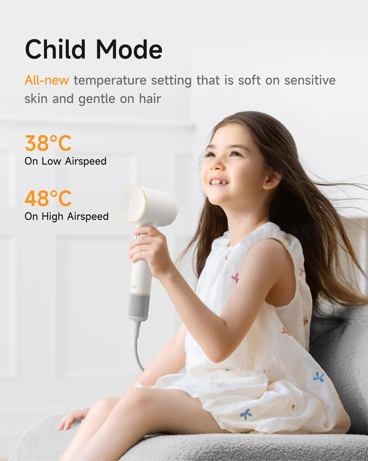 Laifen SE 2 High-Speed Hair Dryer - 200 Million Ionic Technology | Lightweight, Low Noise, Smart Temp Control, Matte White