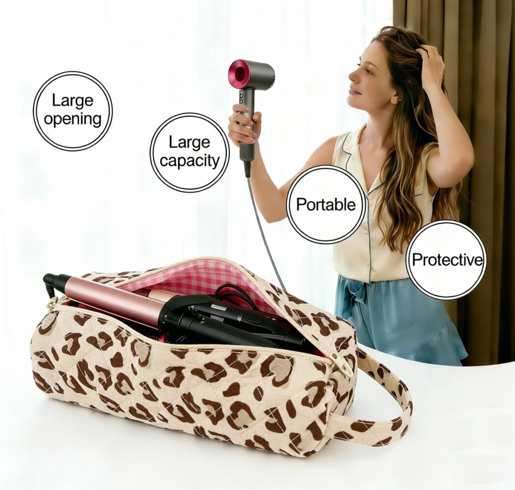 VBWEOI Hair Tools Organizer Bag, Portable Hair Tools Travel Bag for Curling Irons, Flat Irons, Hair Dryers and Styling Tools, Haircare Accessories Travel Essentials