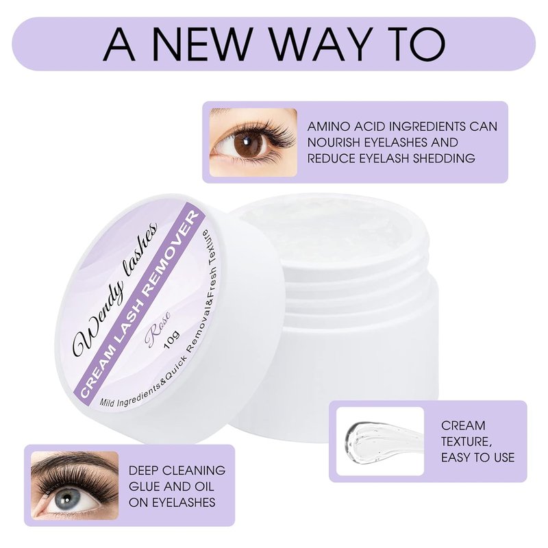 Lash Remover for Extensions & Clusters - Low Irritation Cream 10g | Gentle Formula for Sensitive Skin