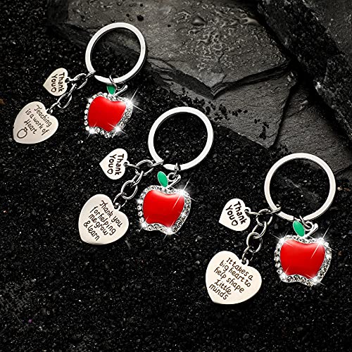 Teacher Appreciation Gifts Set - 6 Pack Book Style Makeup Bags & Keychains