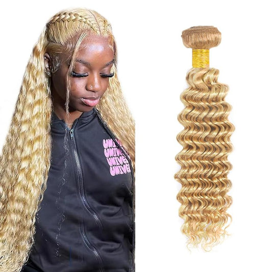 28 inch 613 Human Hair Bundles Blonde Deep Wave Bundles P27/613 Human Hair Bundle 27 Mixed With 613 Color