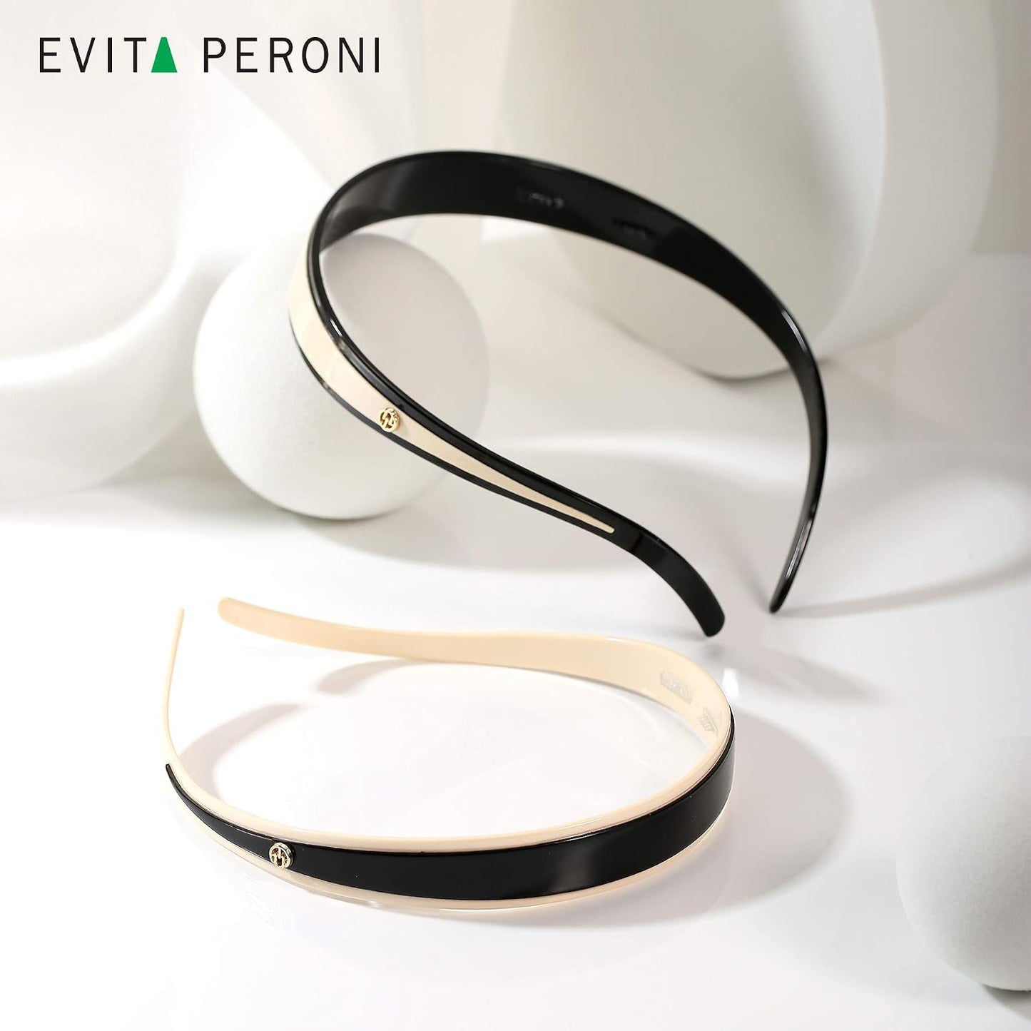 Evita Peroni Headband for Glasses - Stylish Black & Off-White Hair Accessory | Comfortable Non-Slip Design