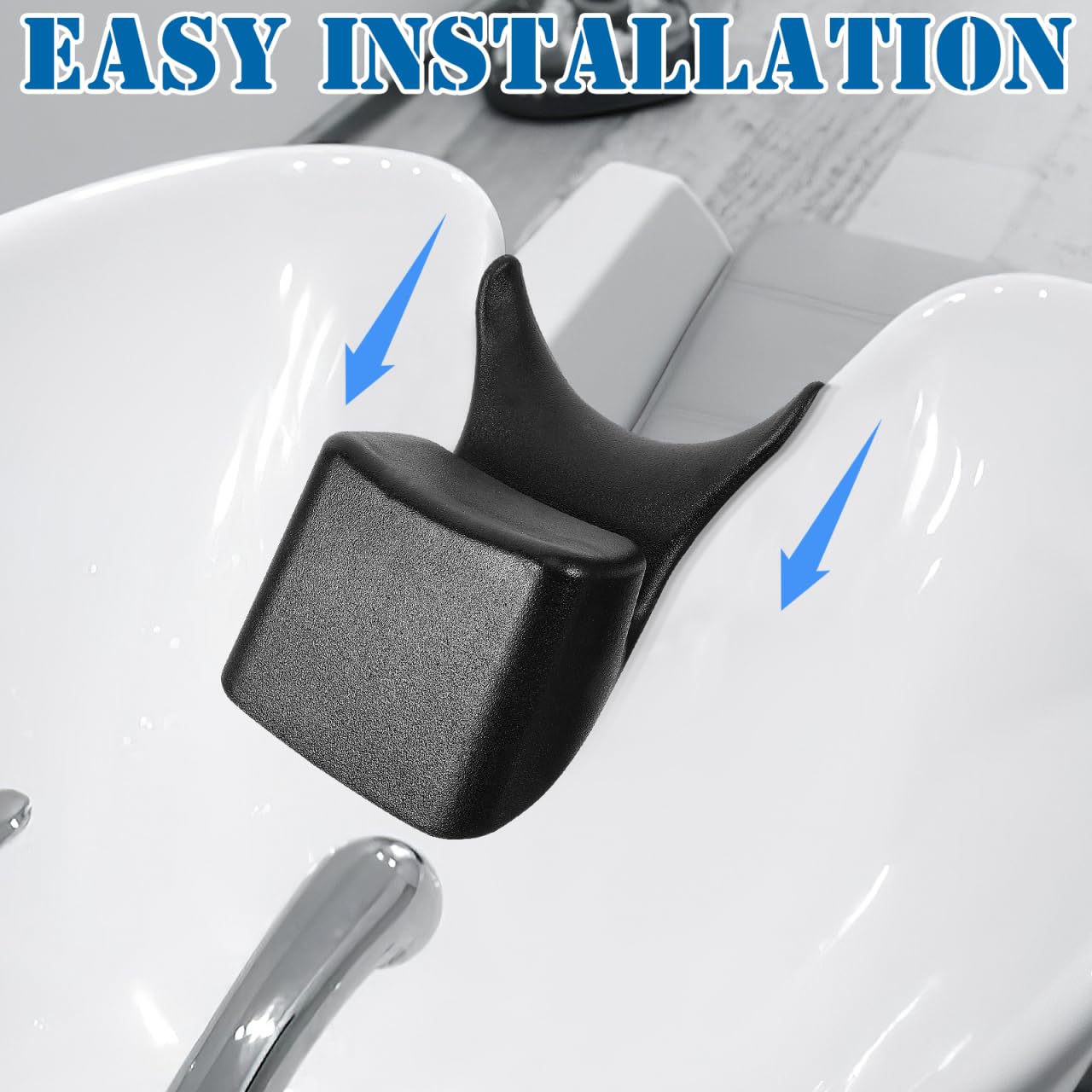 POPETPOP Shampoo Bowl Neck Rest: Soft Silicon Salon Bsink Hair Washing Neck Support - Hair Spa Washing Basin Pillow for Salon Barbershop Home - Comfortable, Black