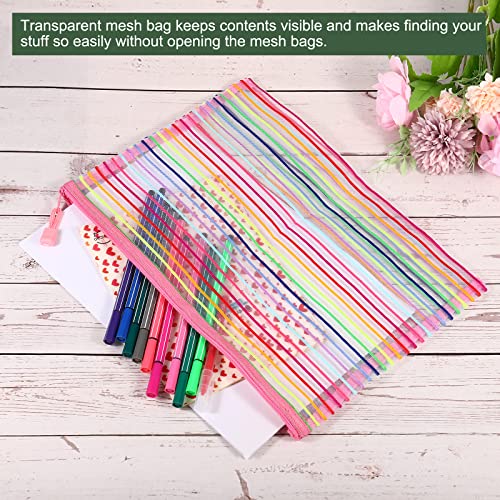 YOKIVE 10 Pack Mesh Cosmetic Bags - Durable Nylon Makeup Pouches