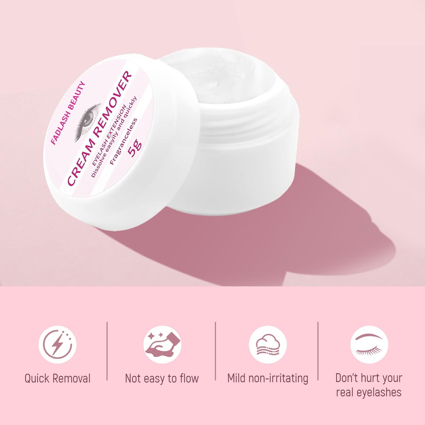 Lash Remover for Lash Extensions 5g Cream Lash Glue Remover Dissolves Quickly Gentle and Low Irritation Lash Extension Remover for Sensitive Skin Professional Lash Remover for Salon, Tasteless