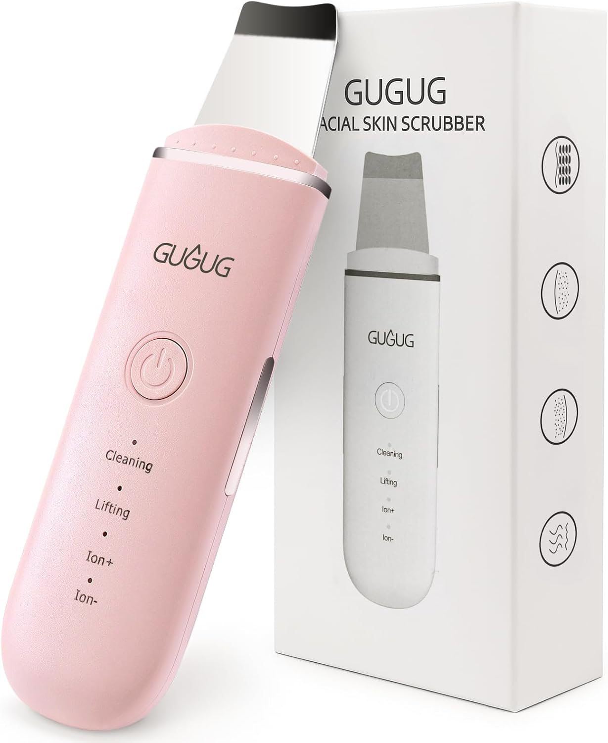 Skin Scrubber Face Spatula - Blackhead Remover & Pore Cleaner with 4 Modes | Pink Skin Care Tool