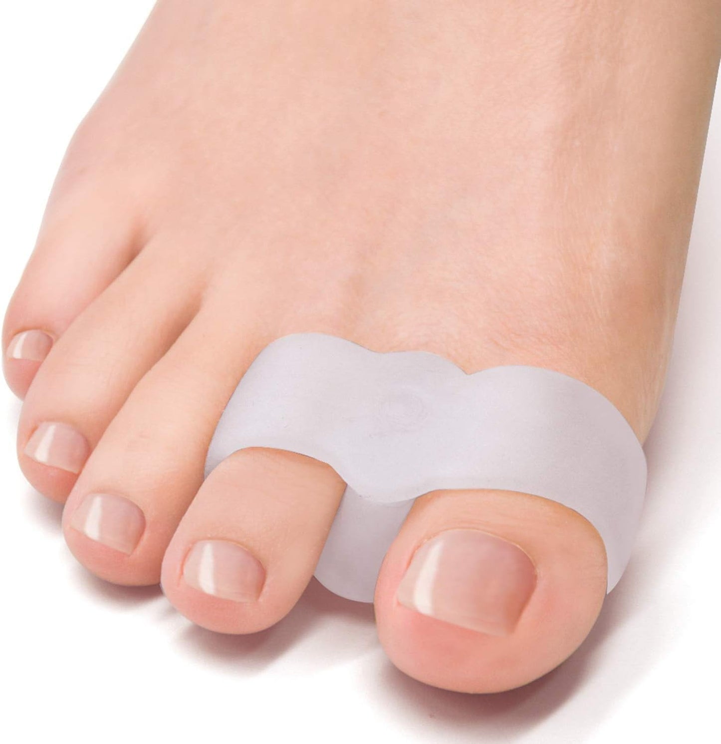 Bunion Corrector - Pack of 12 Toe Separators with 2 Loops | Big Toe Spacer with Aloe Vera Extract - Clear