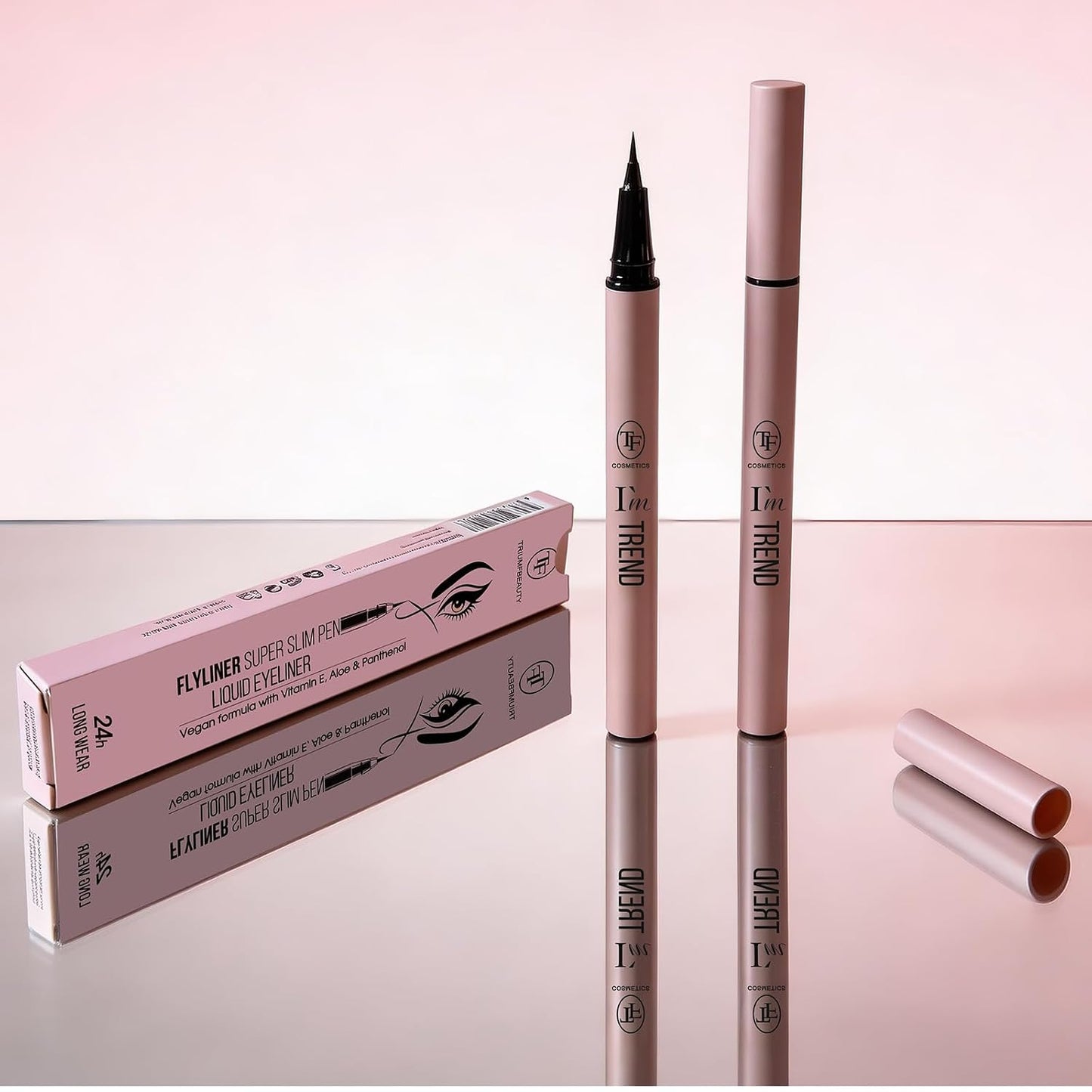 Vegan Waterproof Liquid Eyeliner Pen - Ultra Fine Tip for Precision Wing & Inner Corner | Quick-Dry, Smudge-Proof, 2-Pack Black
