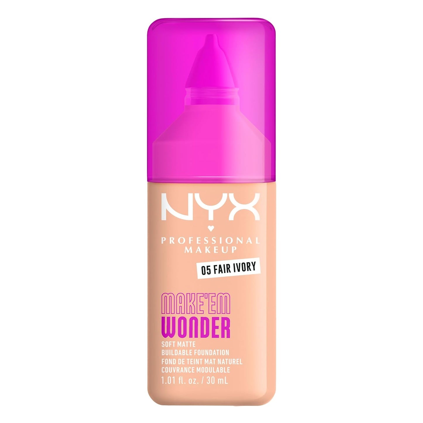 NYX Professional Makeup Liquid Foundation - 24HR Soft Matte Finish, Buildable Full Coverage | 12 Natural