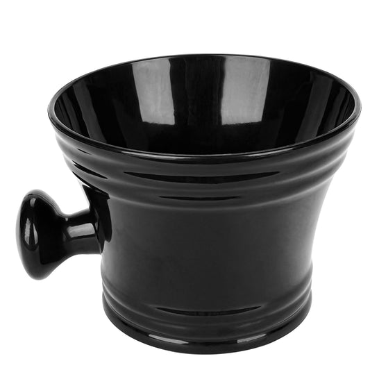 Linkidea Men Plastic Shaving Cup with Handle, Deep Size Textured Wet Shaving Cup, Traditional Wet Shaving Factory Shaving Mug (Black), RAC18-01