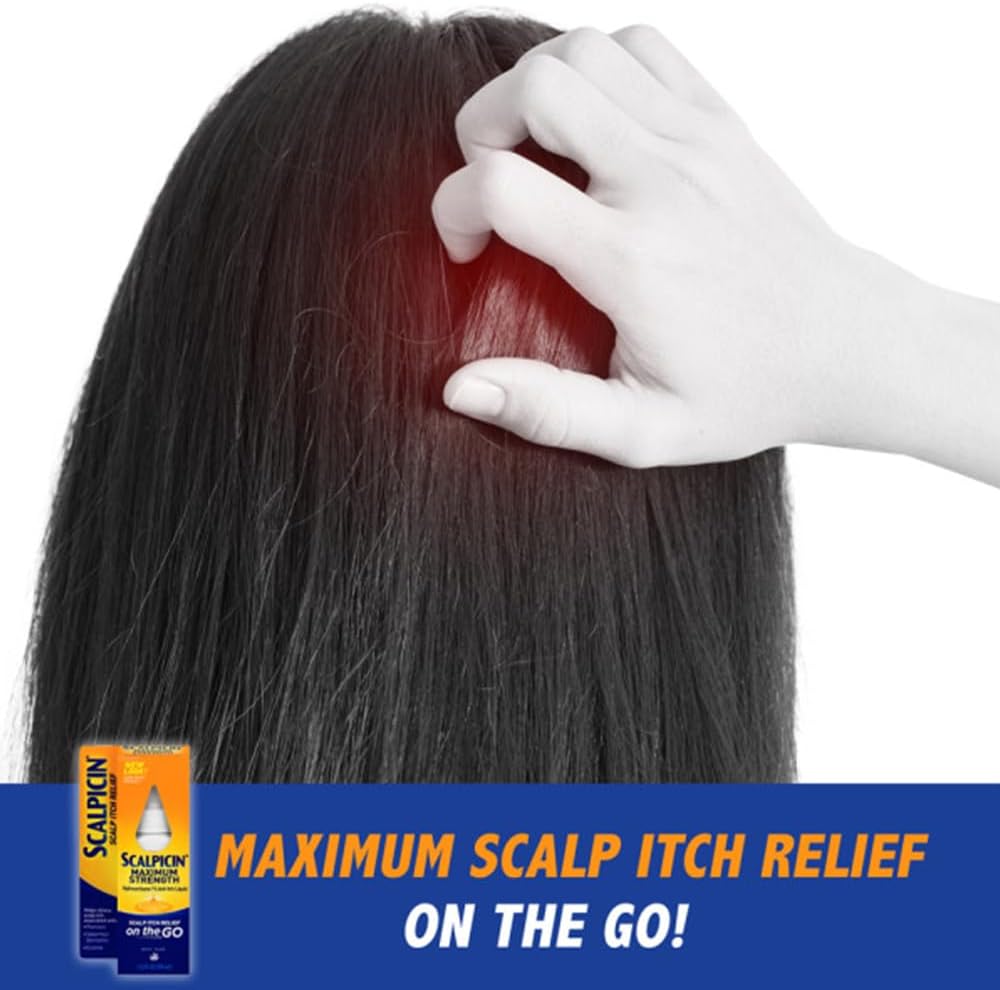 Scalpicin Maximum Strength Scalp Treatment - Fragrance-Free Liquid for Itchy Scalp, Dermatitis & Psoriasis | 1.5 fl oz