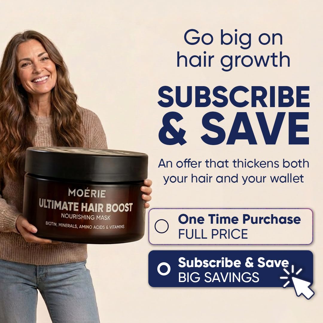 Moerie Hair Growth & Repair Mask | Vegan Hair Loss Treatment for Thicker, Fuller Hair - Paraben & Silicone Free
