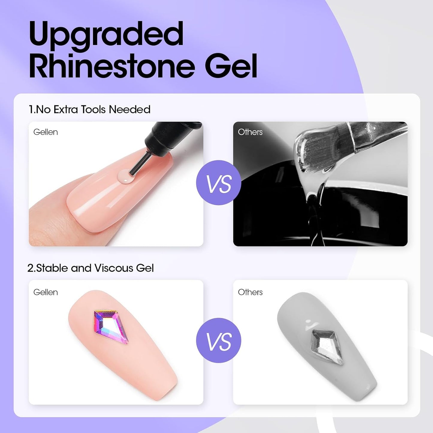 Gellen Rhinestone Nail Glue - Super Strong Adhesive Gel for 3D Nail Art & Charms | 30g