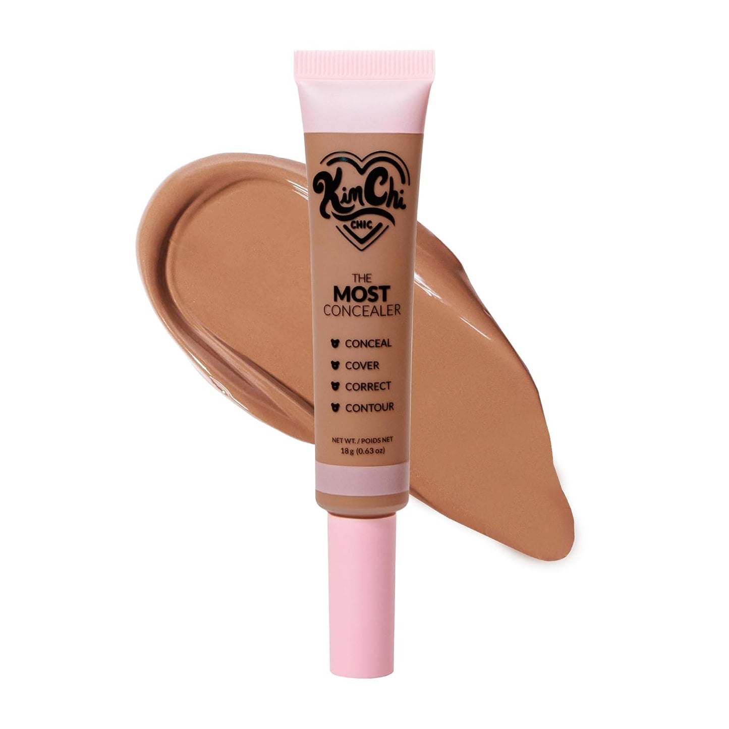 KimChiChic Concealer - Full Coverage Water Resistant Multi-Use Formula | Matte Satin Finish | 0.63 oz, 01-Ivory