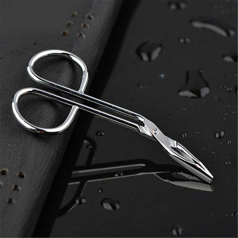Silver Stainless Steel Eyebrow Scissors Tweezers,Elbow Pliers Clip Scissors,Flat Tip Hair Plucker Hair Removal Tweezers, Shave and Hair Removal