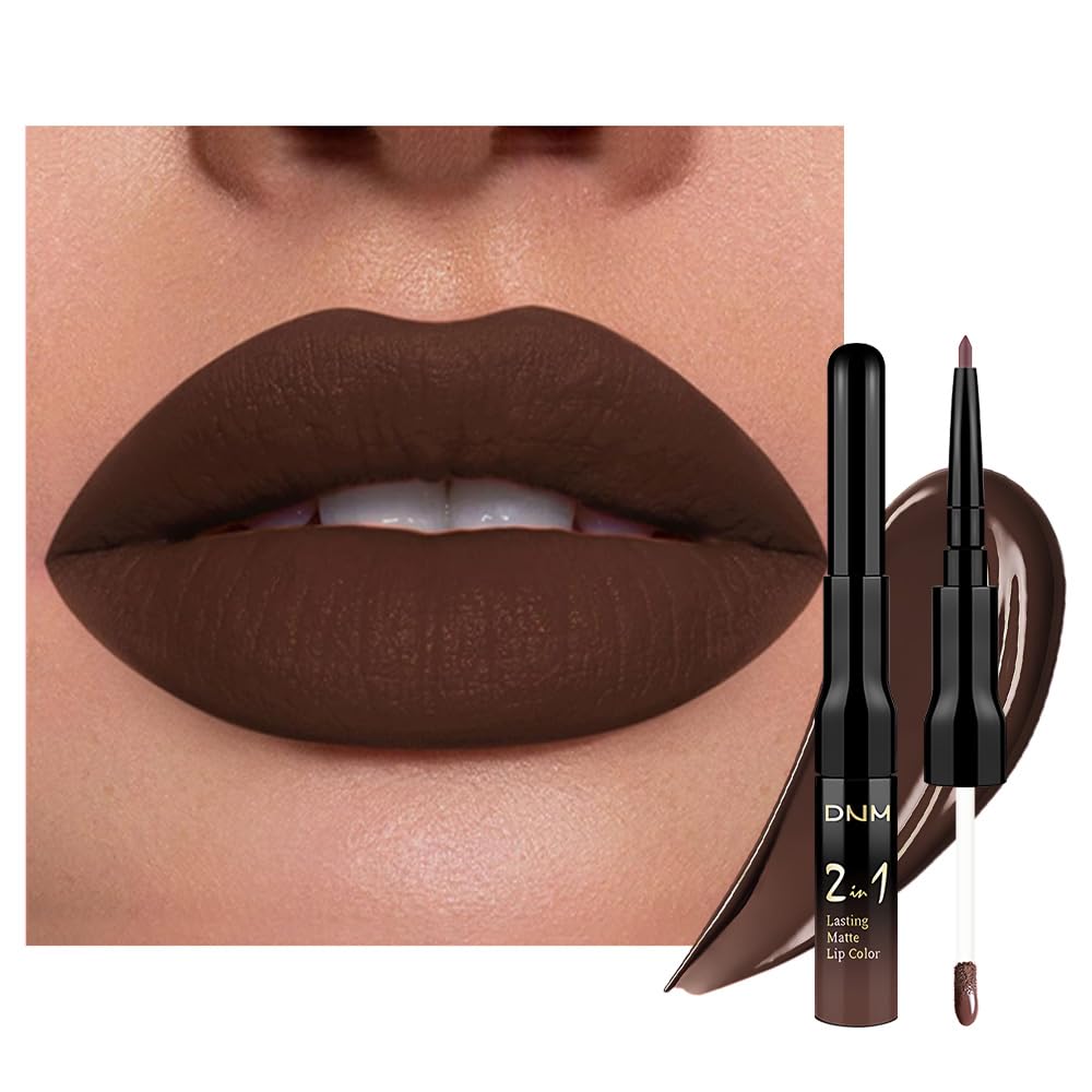 Kaely 2-in-1 Mauve Metallic Lipstick and Lip Liner Makeup, Shimmer Liquid Metallic Lipsticks for Women, Glitter Lip Gloss Stain Long Lasting Waterproof Smudge Proof 24 Hour, Vegan & Cruelty-Free, 16