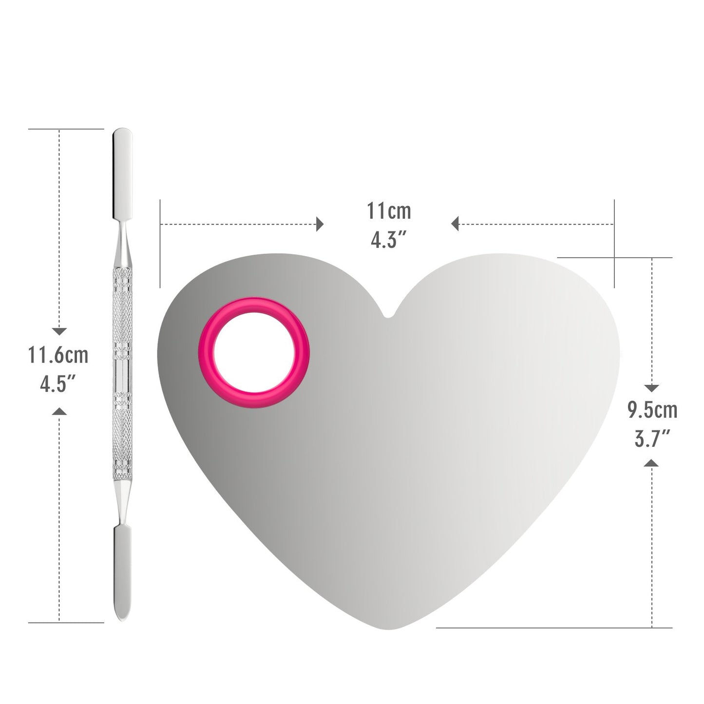 Luxspire Makeup Mixing Palette - Stainless Steel Blending Tool for Foundation, Creams & More | Includes Spatula
