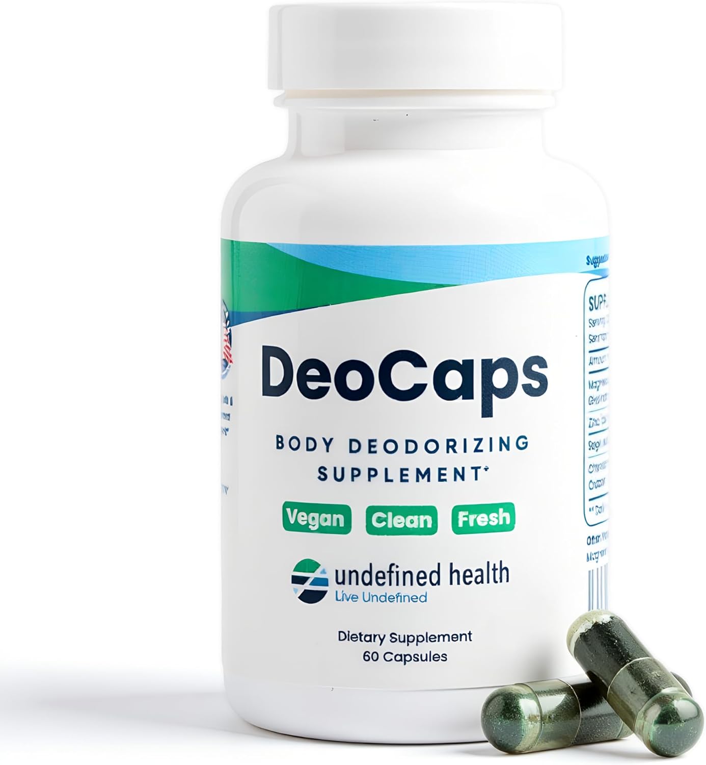 Whole Body Deodorizing Supplement - Natural Internal Deodorant for Sweat Relief | 60 Chlorophyll Capsules for Odor Control