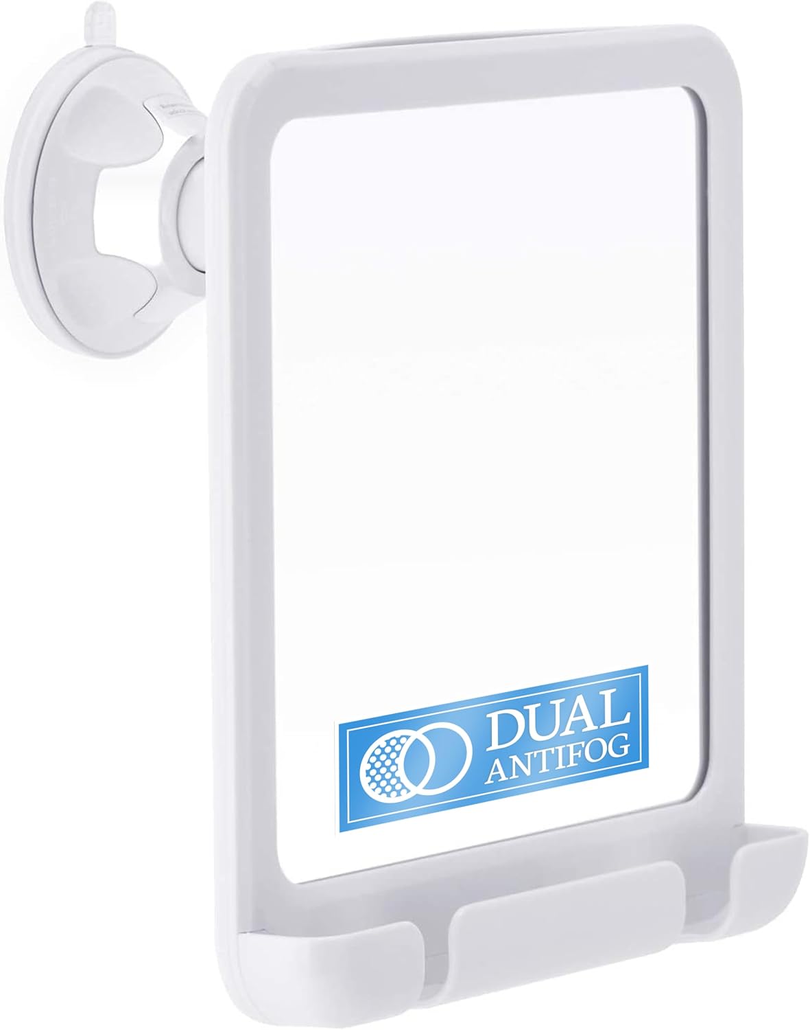 Dual Anti-Fog Shower Mirror for Shaving - Fogless Shatterproof Surface | 8" Diameter, Black