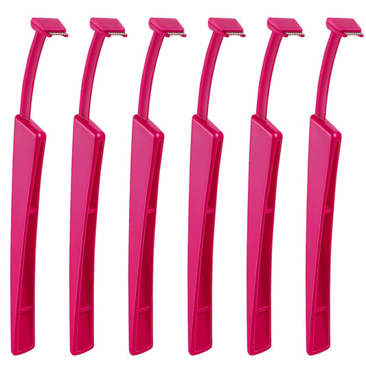 Beavorty 6Pcs Eyebrow Razor Stainless Steel Eyebrow Razors Brow Touch Up Razors Facial Hair Remover with Stainless Steel Blades Armpit Hair Razors for Multipurpose Facial Body Hair Removal