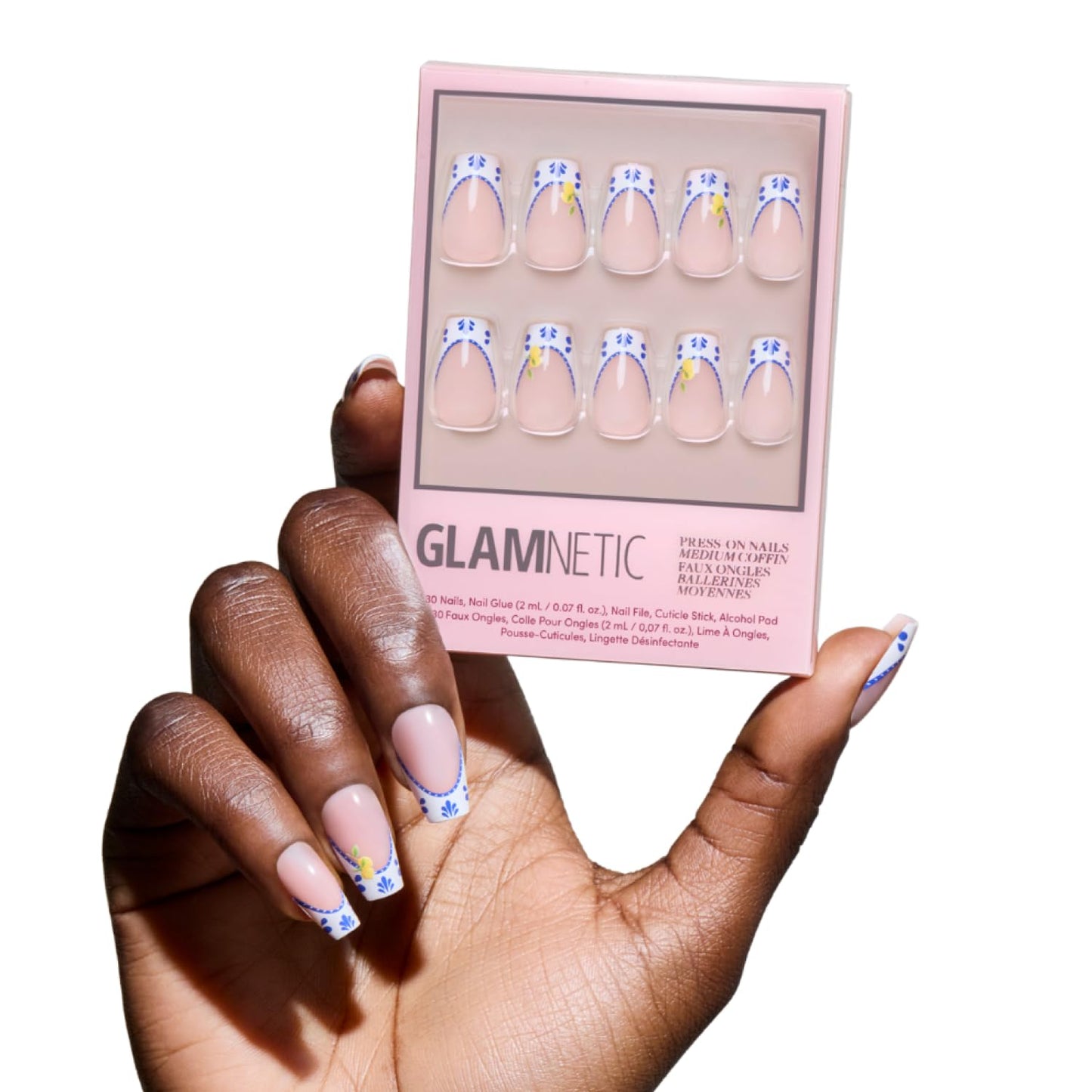 Glamnetic Press On Nails - Brown Short Almond Velvet Finish | 30 Nail Kit with Glue | Salon Quality Summer Nails