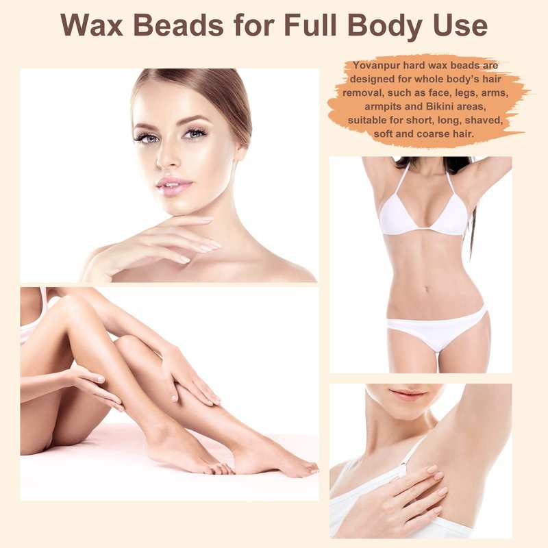 Hard Wax Beads for Hair Removal - 10.5oz Thick Hair Formula for Sensitive Skin, Full Body, Face, Chest, Back, Leg, Bikini Brazilian Waxing - Wax Refill for Women and Men