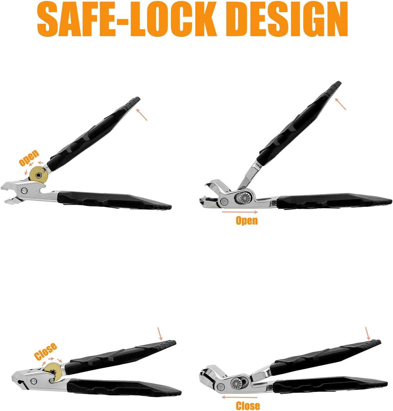 Heavy Duty Angled Head Wide Jaw Clippers - Ingrown Toenail & Thick Nail Cutter for Seniors | Long Handle, 4 Pcs