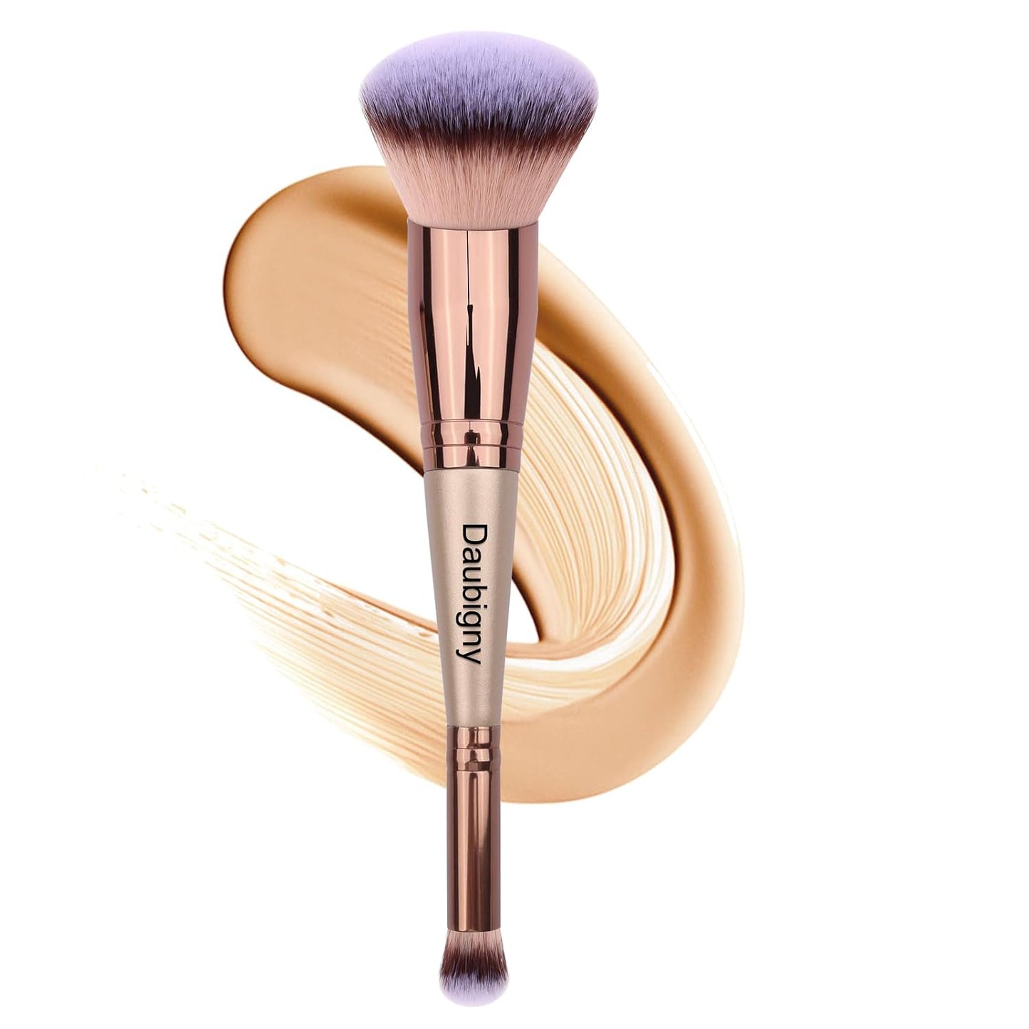 Dual-Ended Foundation & Concealer Makeup Brush - Premium Luxe Hair for Flawless Blending | Angled Design