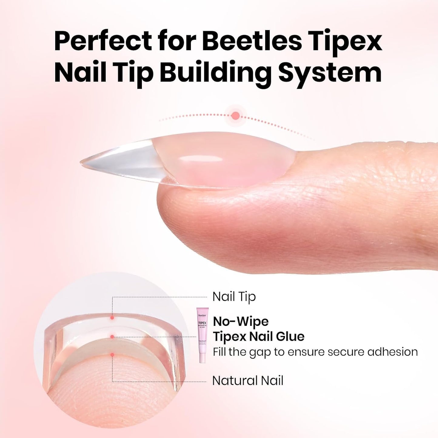Beetles Nail Glue & Remover Kit | 20g No Wipe Hands-Free Gel for Press-On Nails - Includes 30ml Remover & Tools
