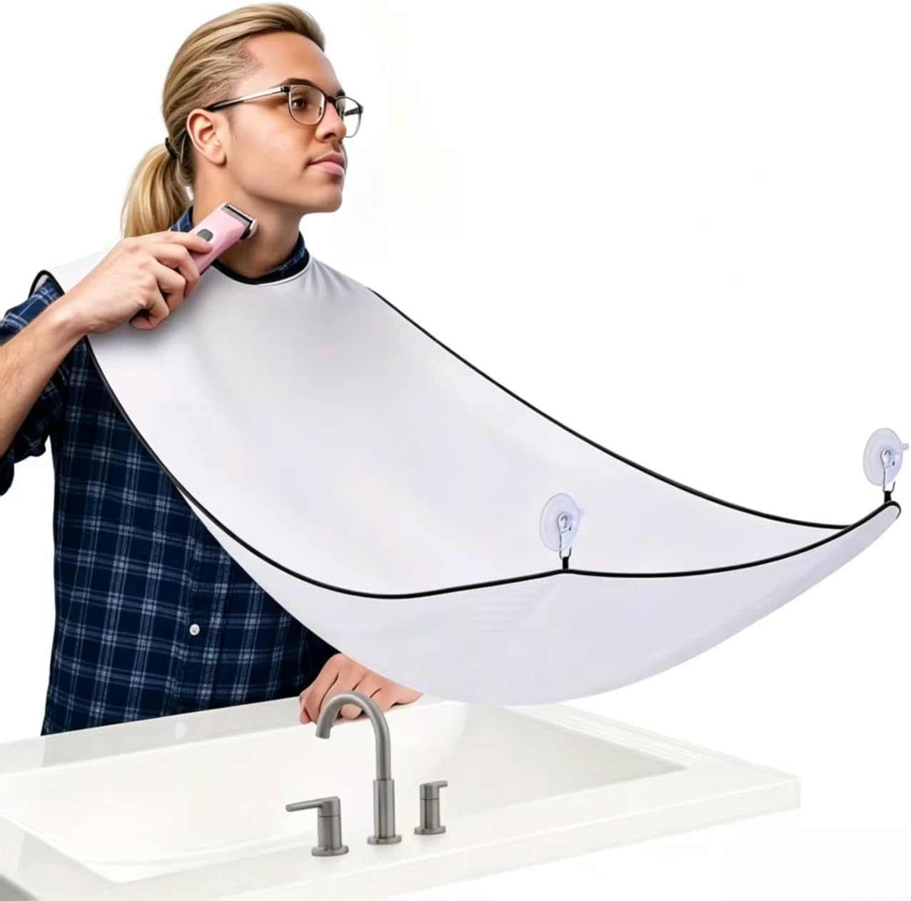 Beard Trimming Hair Catcher Apron - Adjustable Waterproof Bib for Easy Grooming | Perfect Gift for Men & Dads