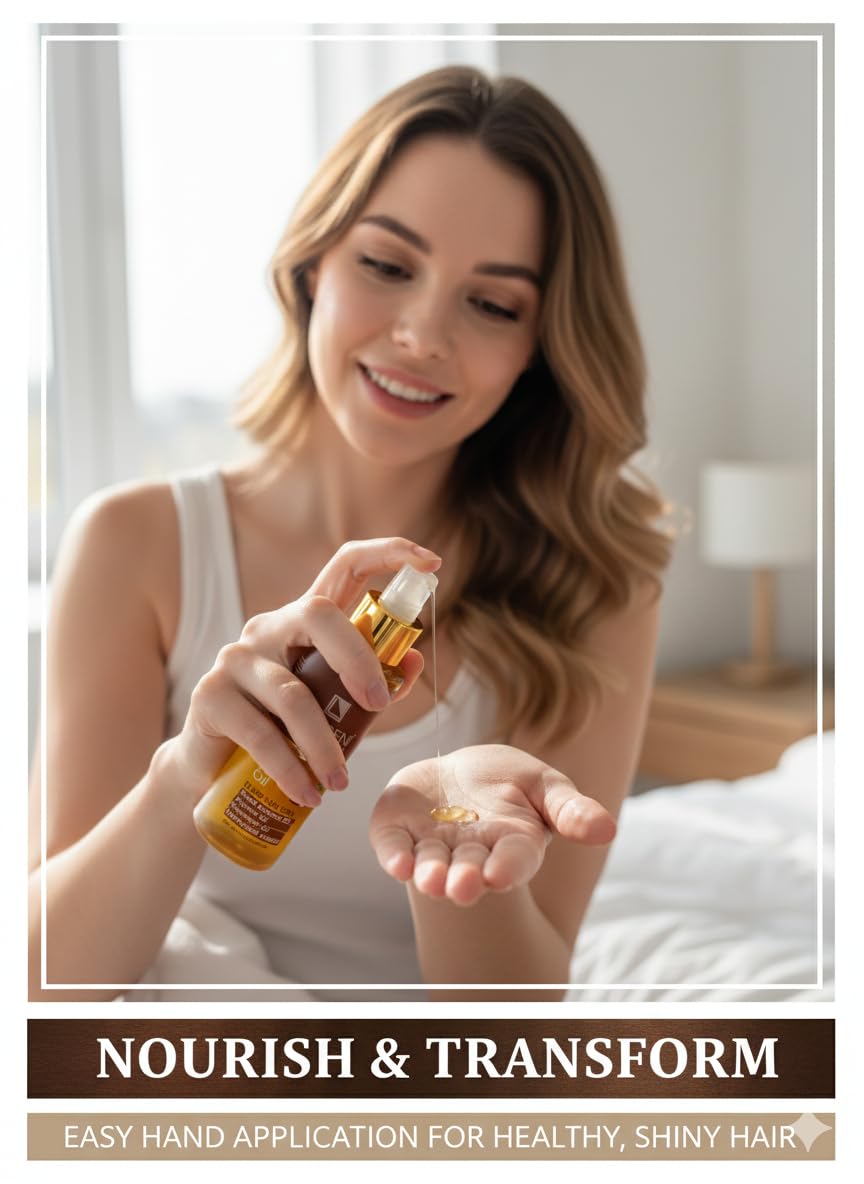 LAVIREN Elixir Hair Care Oil with Sweet Almond, Argania, Rosemary and Hydrolyzed Keratin for Dry and Damaged Hair Treatment
