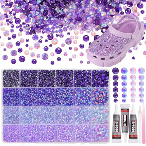 26000PCS Purple Resin Rhinestones Bedazzling Kit for Crafting