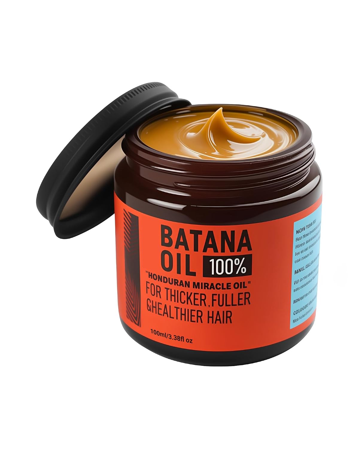 Batana Oil for Hair Growth - 100% Raw & Organic Cold-Pressed Formula | Thicker, Stronger Hair, 3.38 Fl Oz