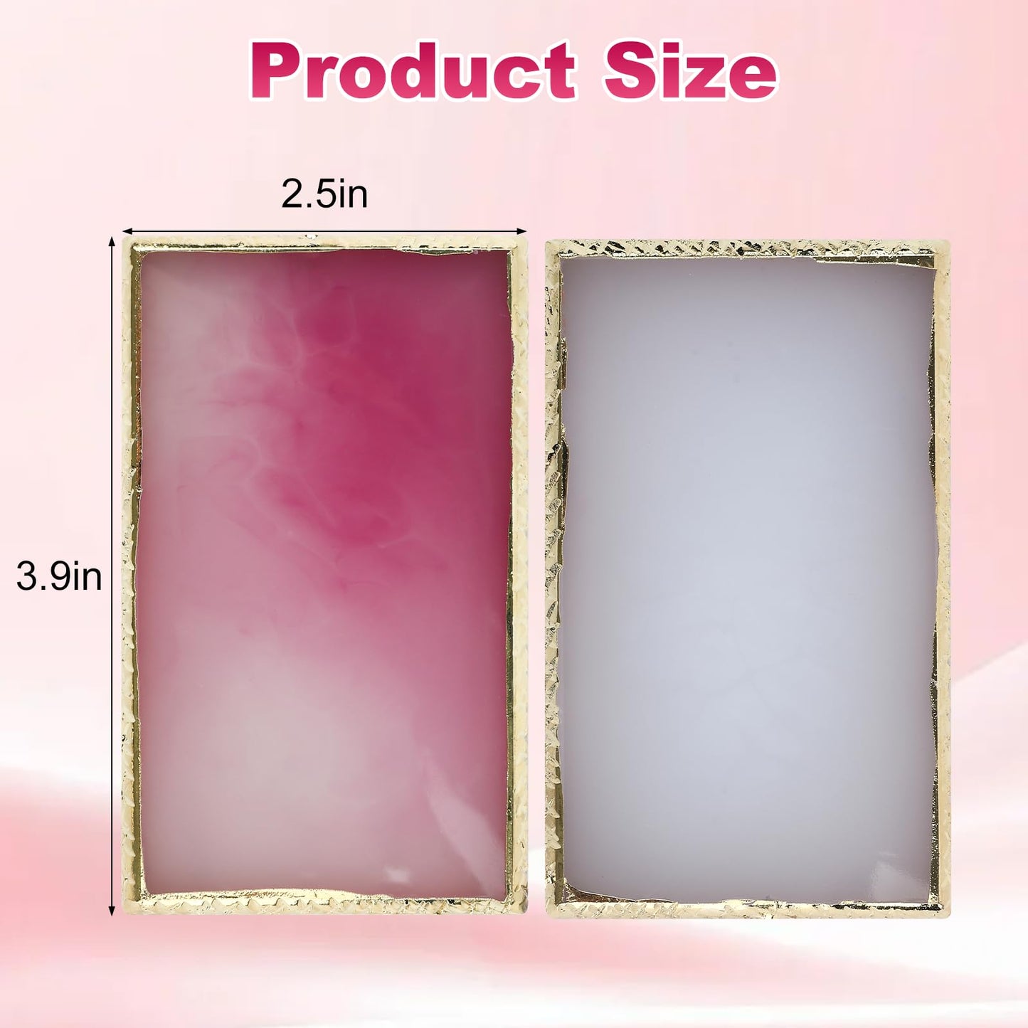 BQAN Resin Nail Art Palette 2 Pack with Gold Edge