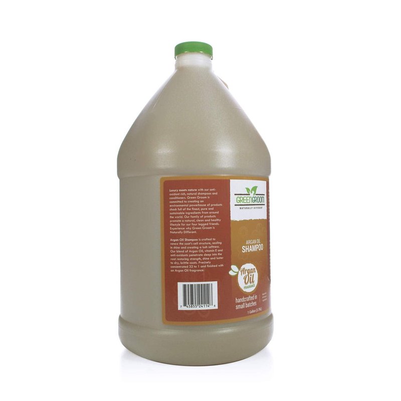 Green Groom Argan Oil Dog Shampoo, 1 Gallon - Vitamin E and Antioxidant Rich, Restores Shine, Moisturizing, Natural Ingredients, Helps Relieve Dry Itchy Skin, Adds Moisture to the Coat
