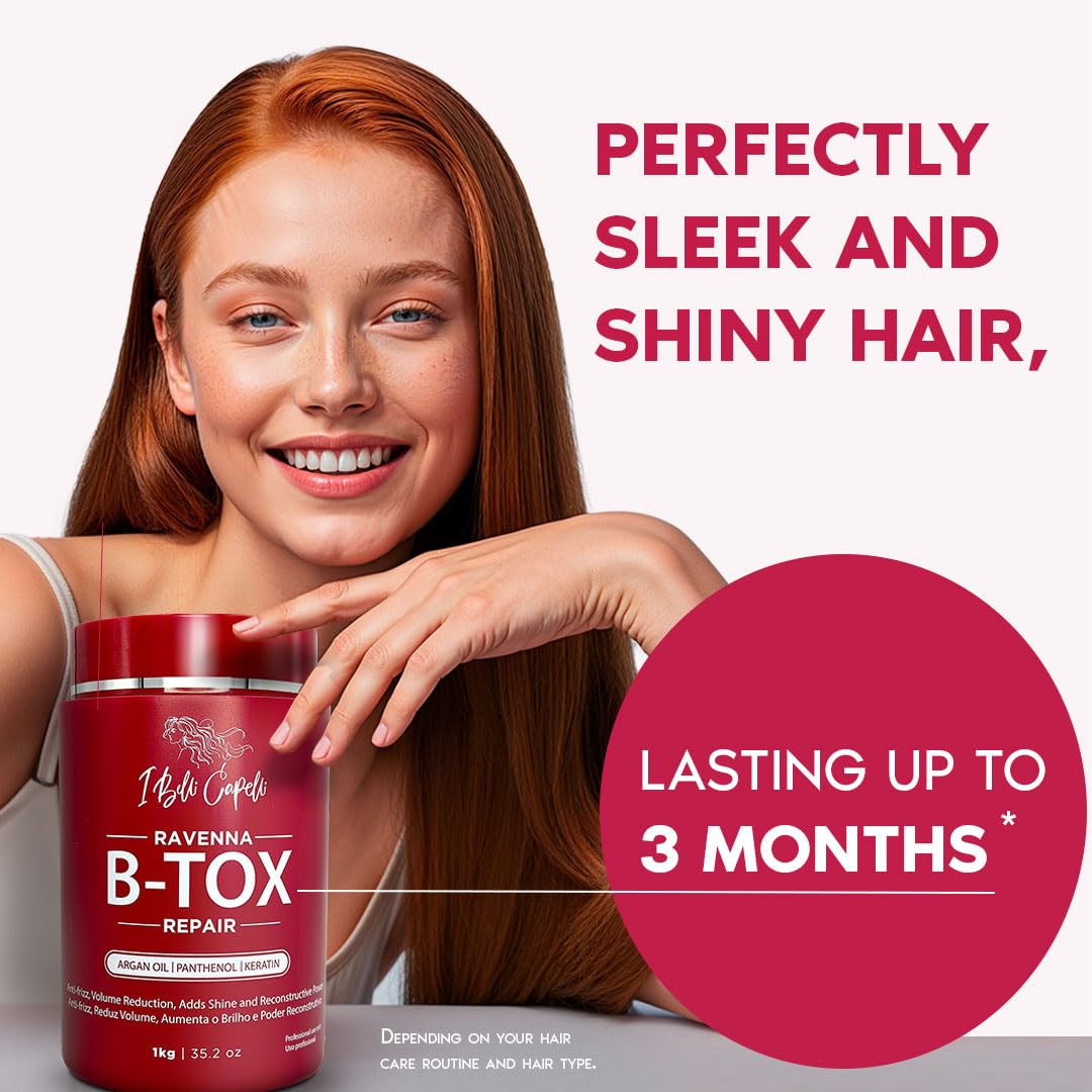 Professional Keratin Hair B-tox Treatment - Smoothing & Straightening System | 3x1L (105.8oz)