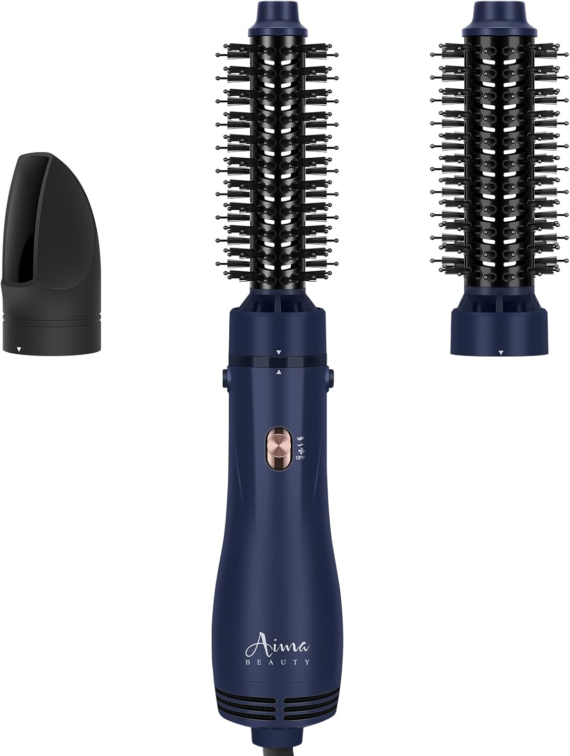 Aima Beauty Blow Dryer Brush Set - 4-in-1 Ionic Round Brush for Shine, Smoothness & Volume | Interchangeable 1” & 1.25” Barrels, Pink
