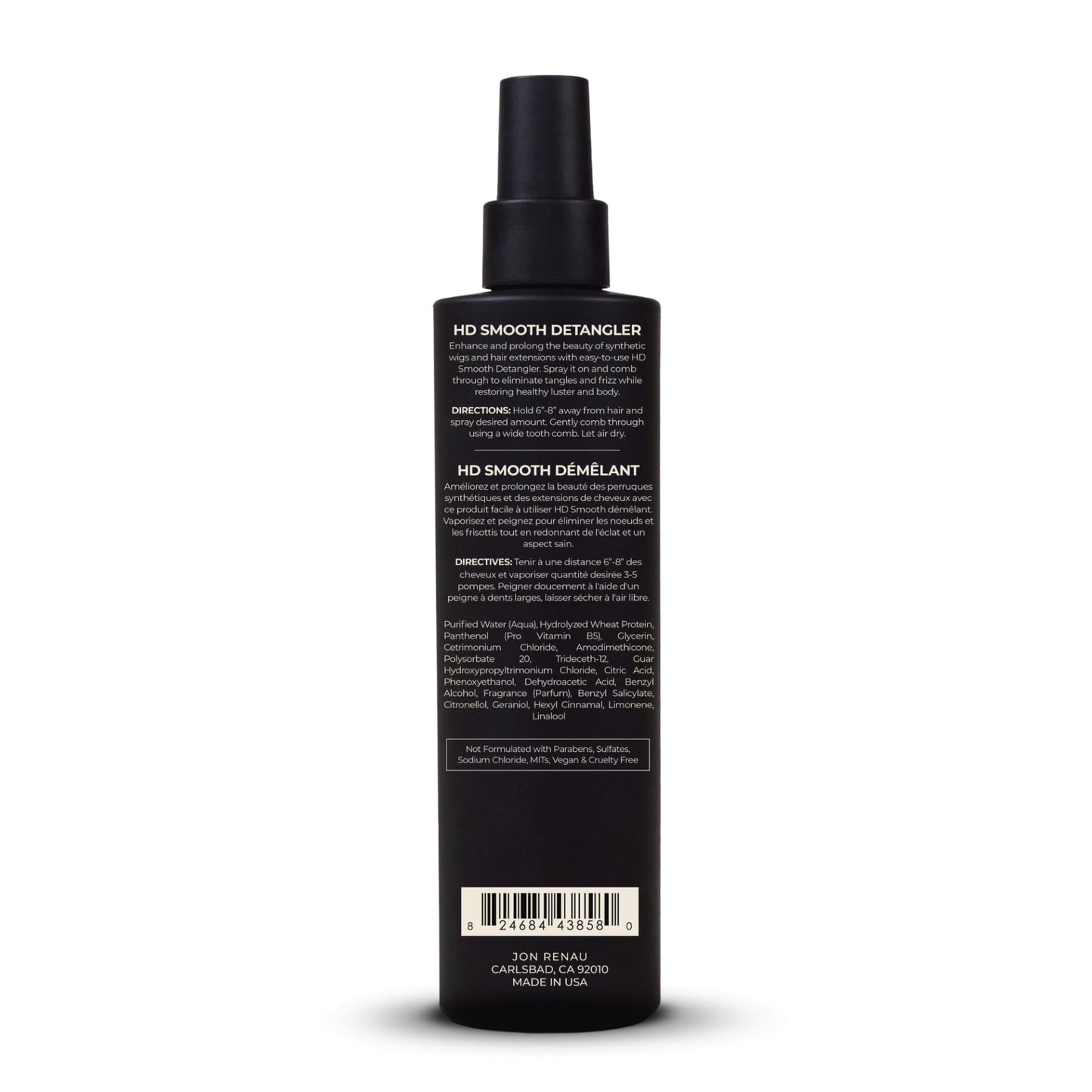 Jon Renau HD Smooth Detangler, Leave In Detangler Spray for Synthetic Wigs and Hair Extensions, Frizz Reducing Detangling Spray for Synthetic Hair, Wig Care Products, 8.5 oz