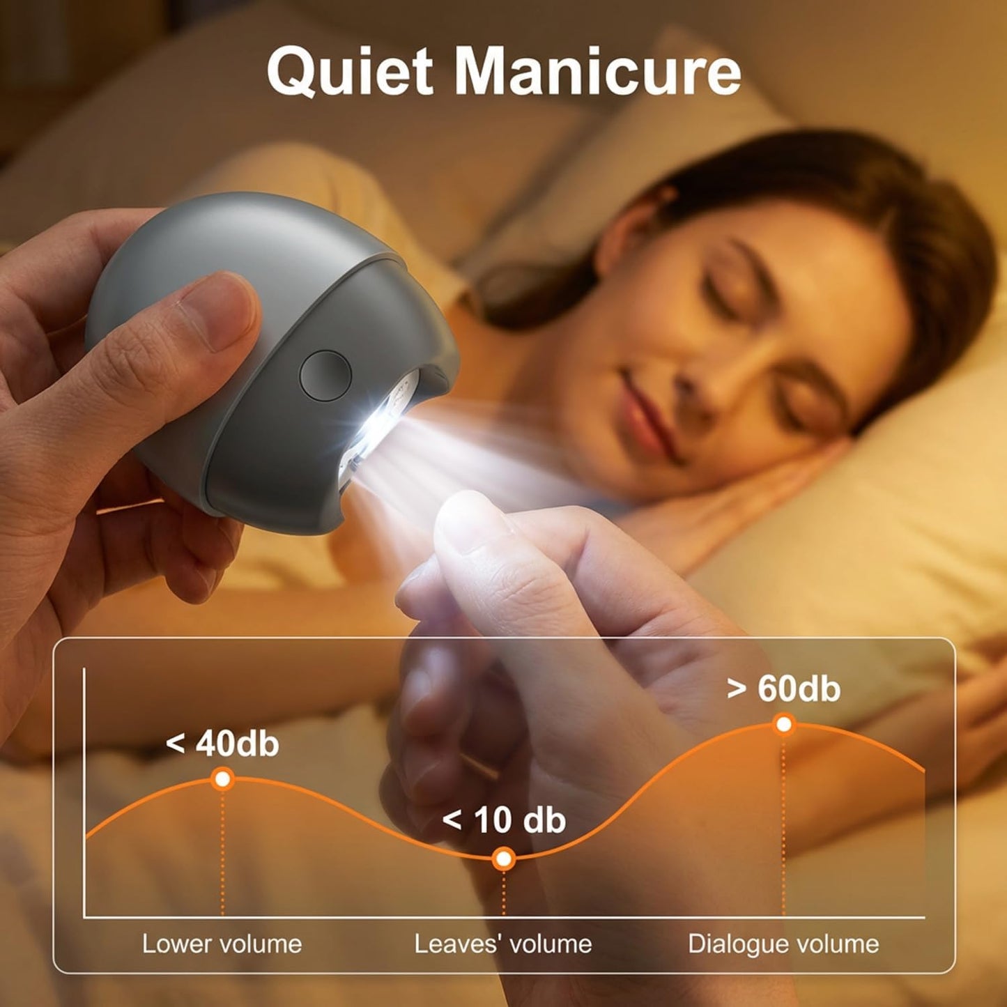 Electric Nail Clipper for Seniors - 3-in-1 Automatic Trimmer with LED Light & Storage | Rechargeable Gray Design for Thick Nails