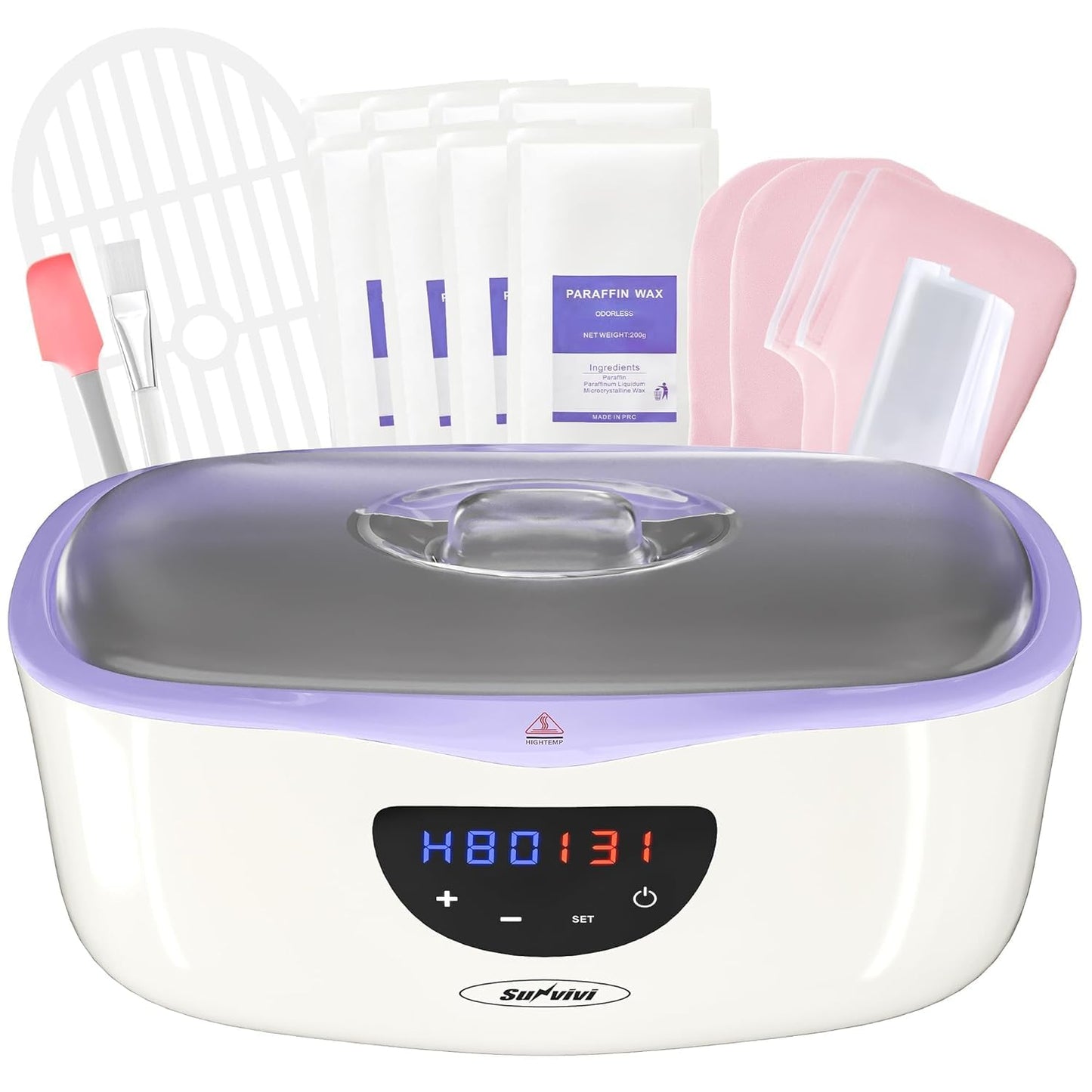 Sunvivi Upgraded Paraffin Wax Machine for Hand and Feet, 4000ml Large Capacity Paraffin Wax Warmer, 20-Min Fast Heating with Temp Control, Paraffin Bath with 8 Pack Refills for Smooth & Soft Skin