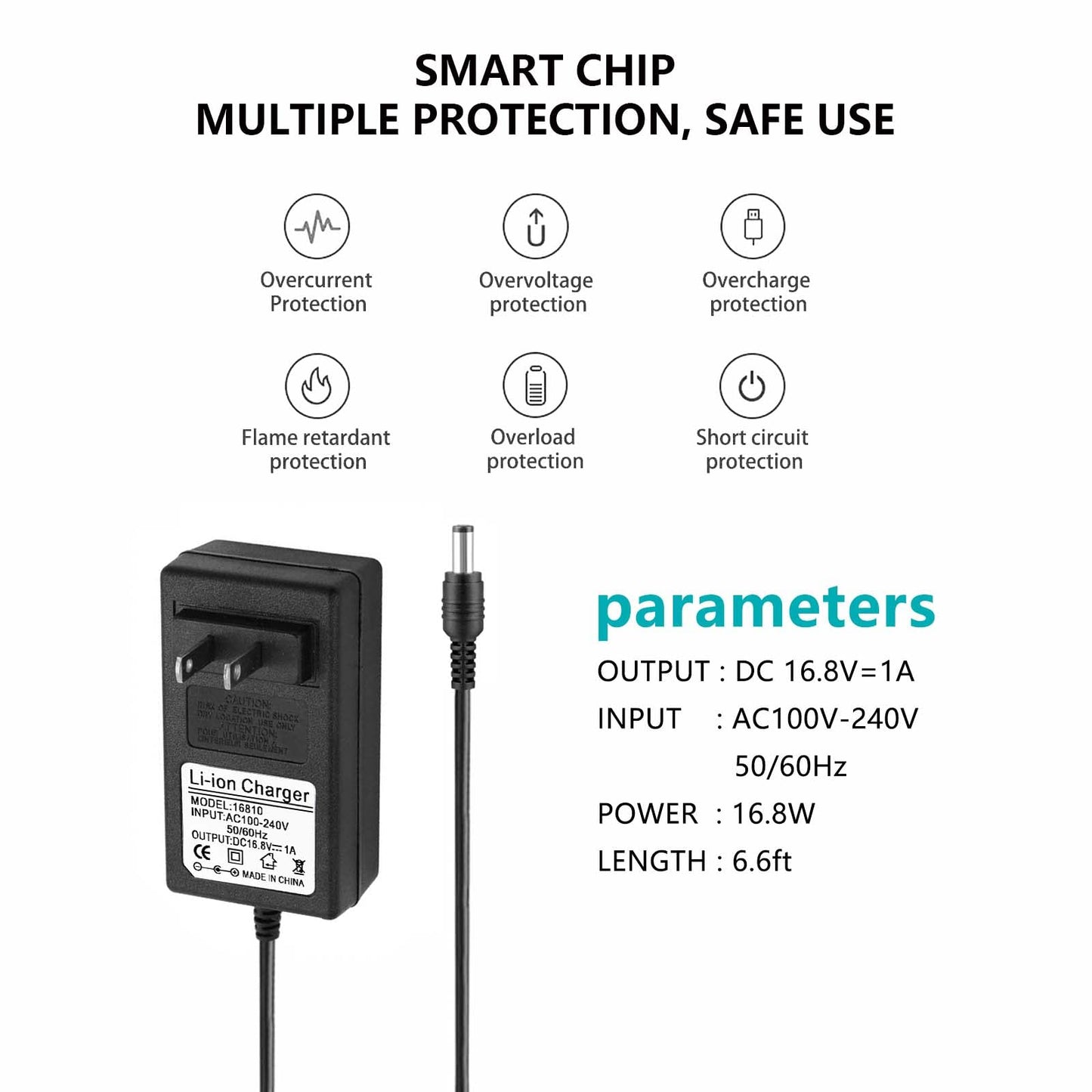 16.8V AC DC Power Supply Adapter Replacement for LifePro Sonic, Sonic Mini, Sonic Pro,Fusion X, Sonic Pro, Youdgee H1 Mini, Mebak 3, DamKee DK-01 02, Wattne W2 W1 Massage Gun Charger Cable Cord