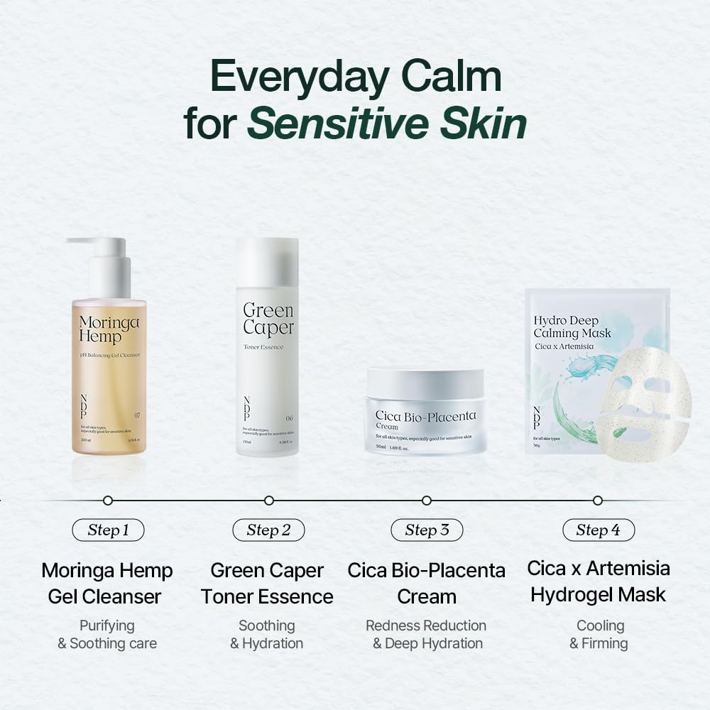 Cica Cream Gel Face Moisturizer - Natural Relief for Sunburn, Hydrating & Soothing Sensitive Skin | 1.7 Fl oz / 50ml