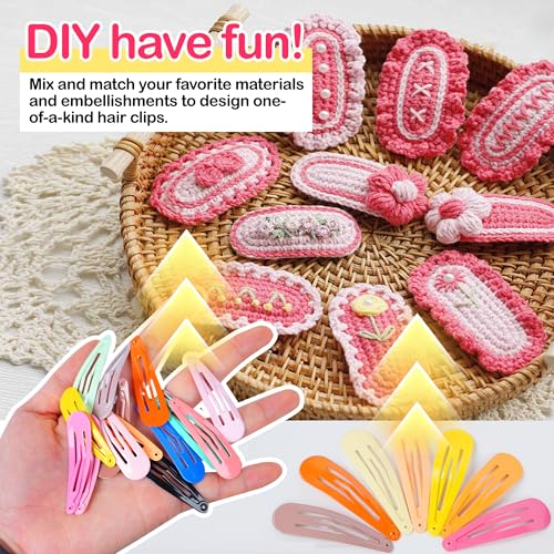 120 Pcs Metal Snap Hair Clips in 40 Bright Colors for Women