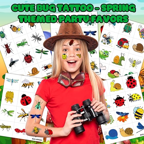 60PCS Kids Bug Temporary Tattoos - Fun Insect Stickers for Parties