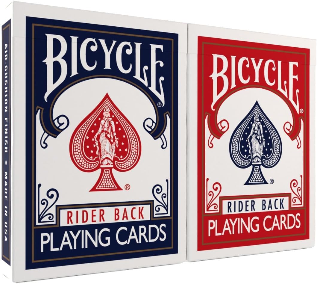 Standard Playing Cards - Classic Poker Size Deck (2 Pack) | Red & Blue for Family Game Night & Card Games