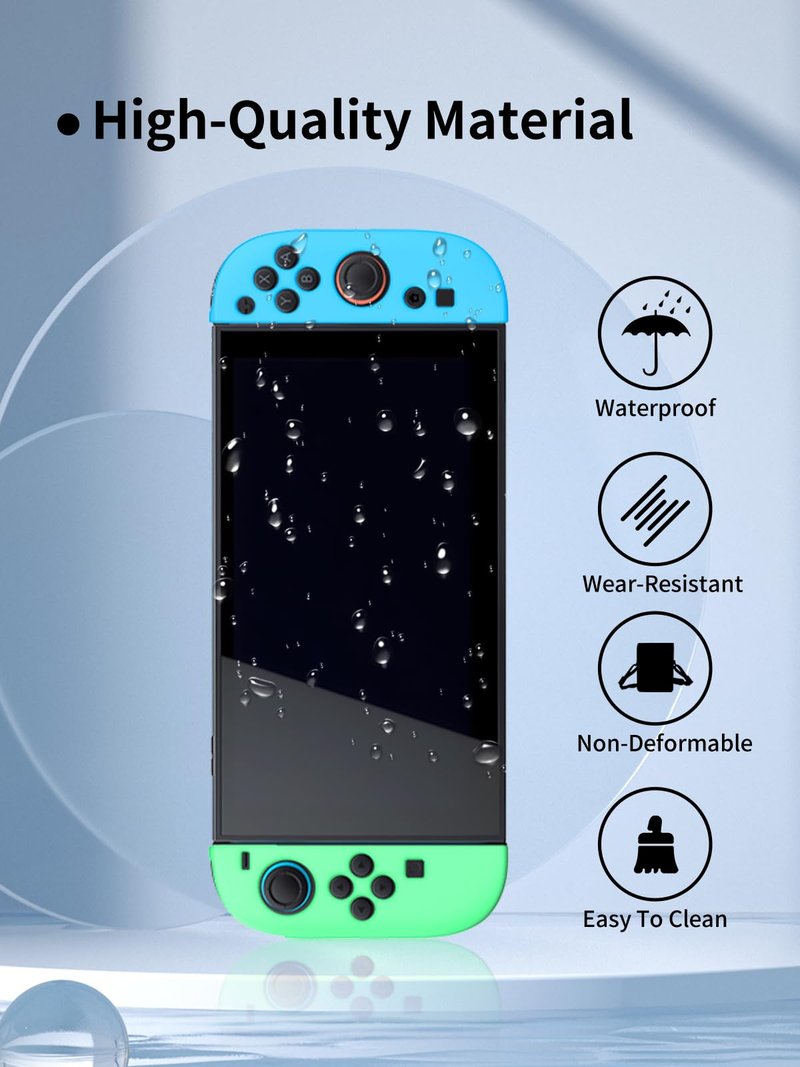 Compatible with Switch 2 Controller, Soft and Skin Friendly Silicone Anti Slip Upgrade, Split dDesign Enhances Gaming Experience,Blue+Green.